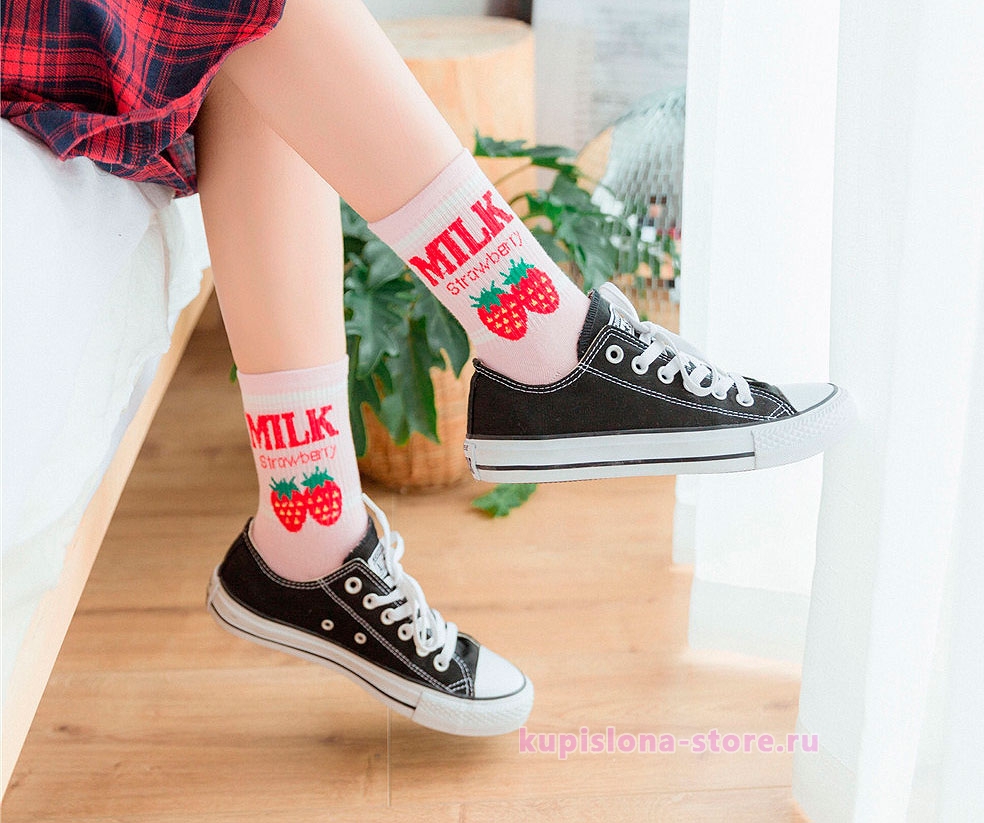 Носочки «Milk strawberry»