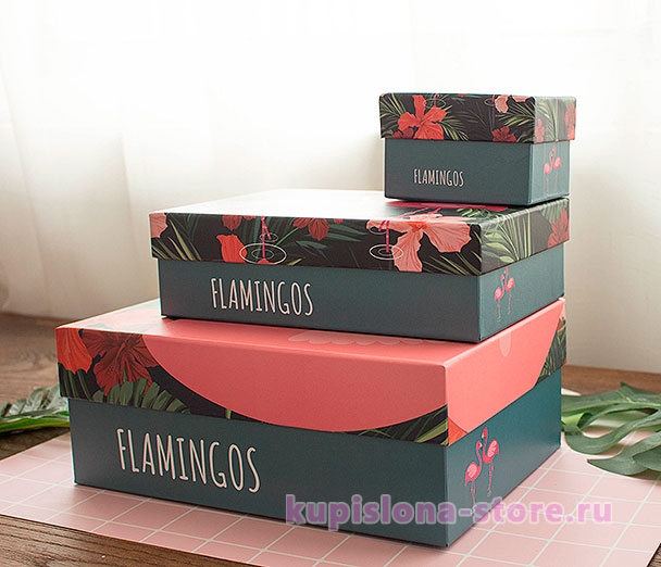 Подарочная коробка «Pink flamingo» средняя