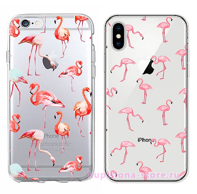Чехол для iPhone «Tropical flamingo»