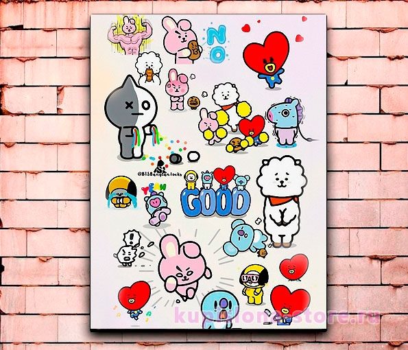 Постер «BT21» средний Постер «BT21» средний