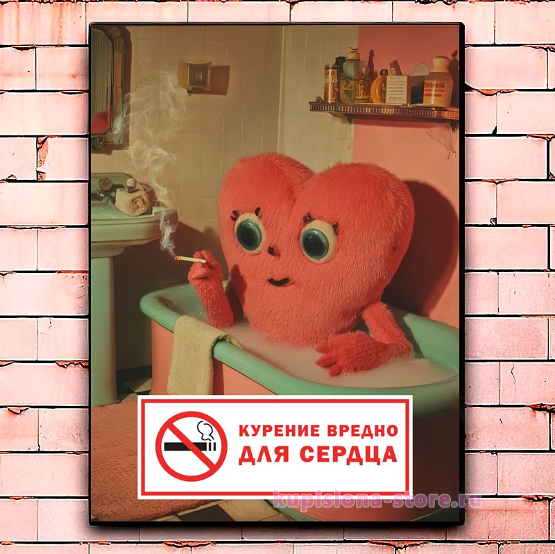 Постер «Курение вредно для сердца» Постер «Курение вредно для сердца»