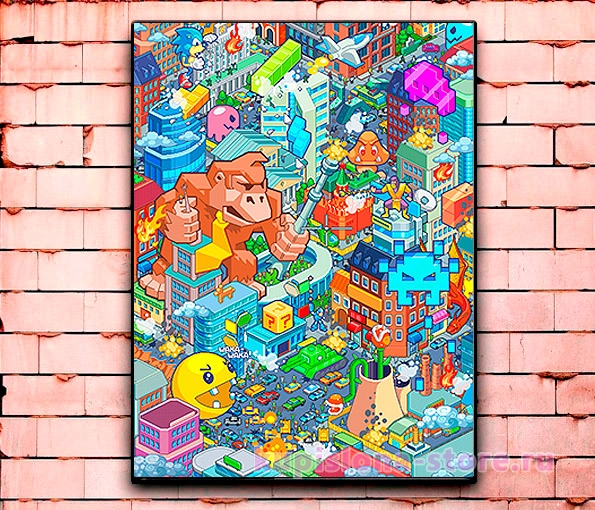 Постер «Pixel world» большой Постер «Pixel world» большой