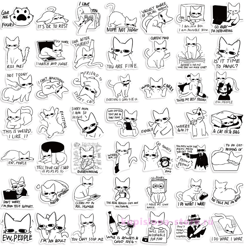 Набор наклеек «Carefree cat» Набор наклеек «Carefree cat»