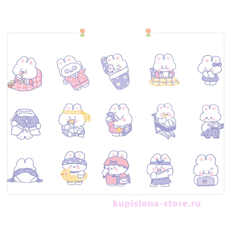 Набор наклеек «Playful rabbit» Набор наклеек «Playful rabbit»