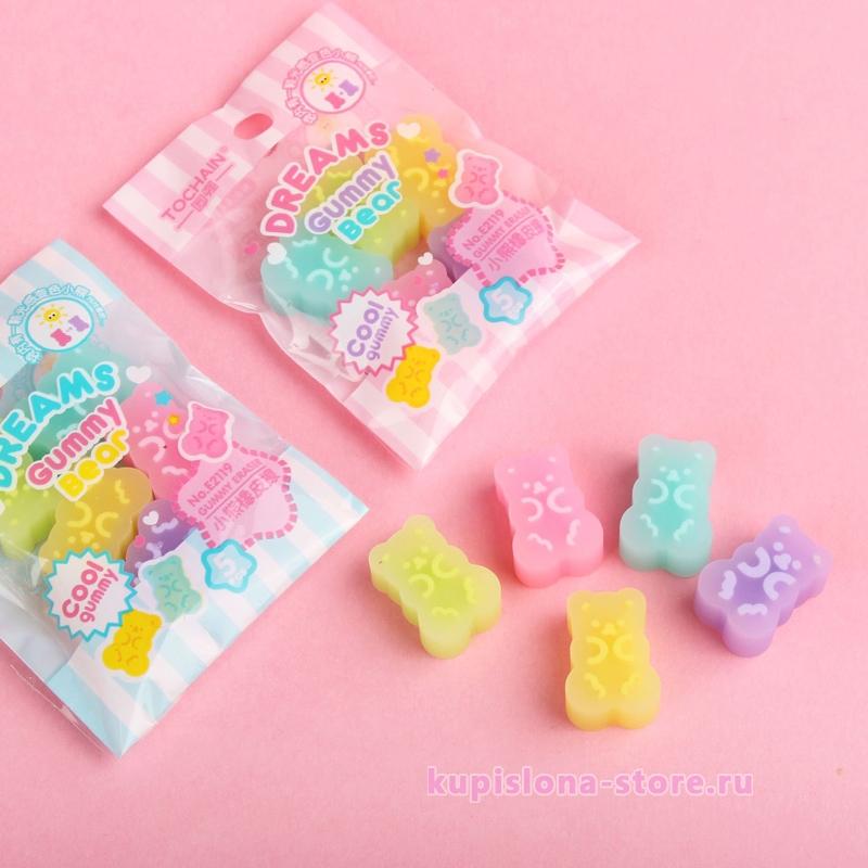 Набор стирательных резинок «Gummy bear» Набор стирательных резинок «Gummy bear»