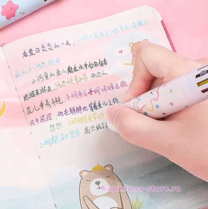 Ручка с 12-ю стержнями «Cute teddy bear»