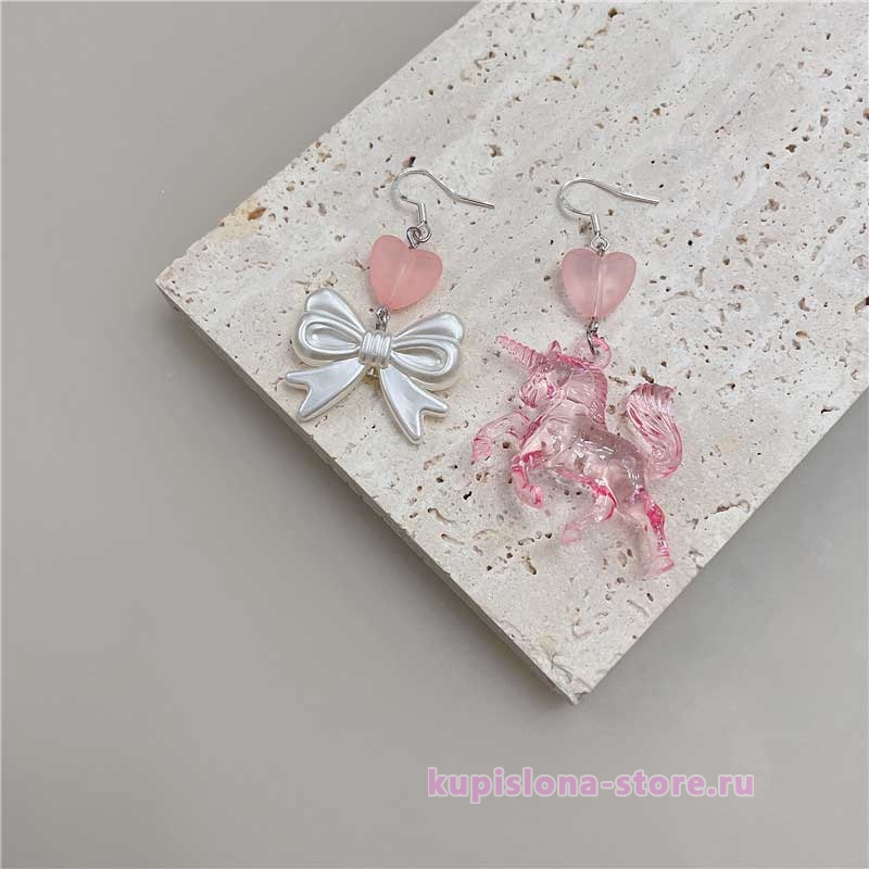 Серьги «Pink unicorn» Серьги «Pink unicorn»