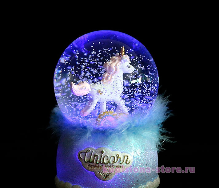 Стеклянный шар «Unicorn have a sweet dream»