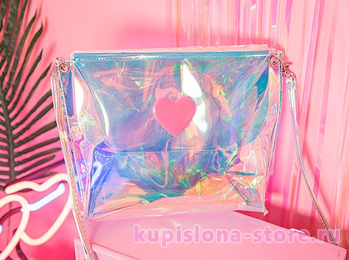 Голографическая сумка «Neon heart»