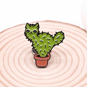 Брошь-значок «Cactus cat» Брошь-значок «Cactus cat»