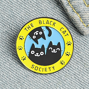Брошь-значок «Society black cat»