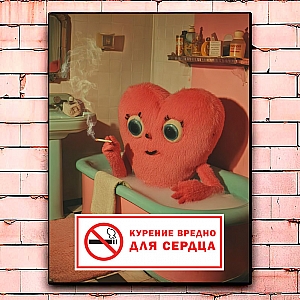 Постер «Курение вредно для сердца» Постер «Курение вредно для сердца»