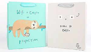 Подарочный пакет «I need wifi and coffee» маленький