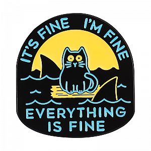 Брошь-значок «Everything is fine»
