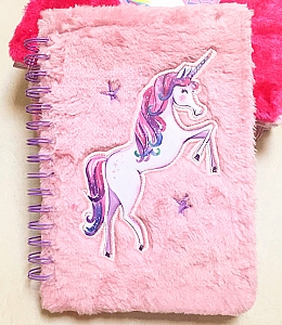 Блокнот с мехом «Pink unicorn»