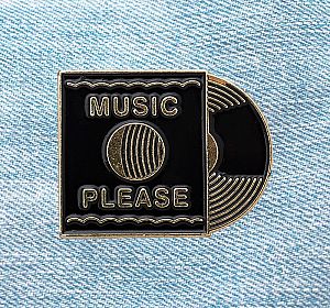 Брошь-значок «Music please»