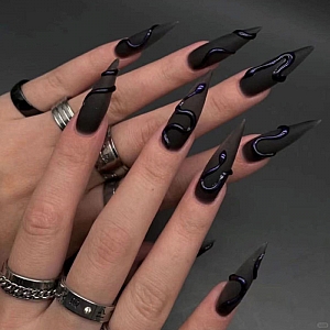 Набор накладных ногтей «Black line»