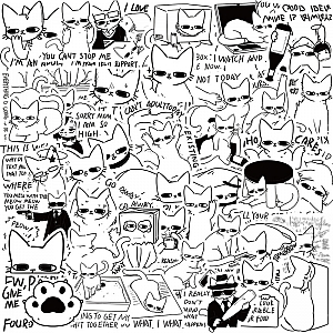 Набор наклеек «Carefree cat»