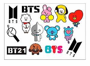 Временная татуировка «BT21»
