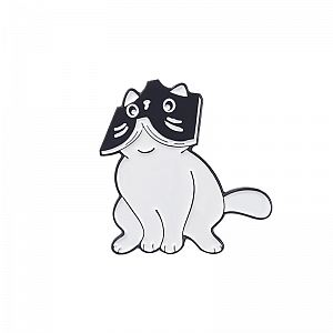 Брошь-значок «Читающий кот»