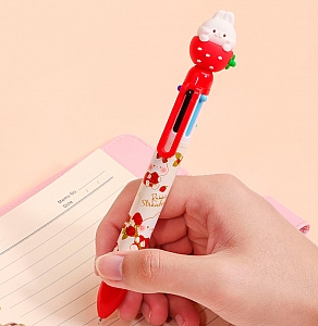 Ручка с 6-ю стержнями «Rabbit strawberry»