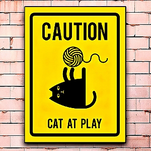 Постер «Caution! Cat at play» средний