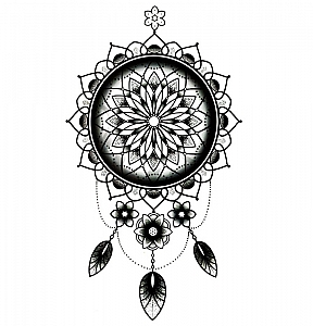 Временная татуировка «Black flower»