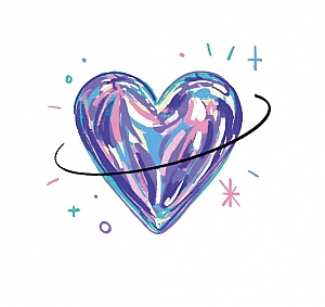 Временная татуировка «Holographic heart»