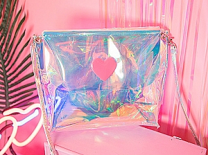 Голографическая сумка «Neon heart»